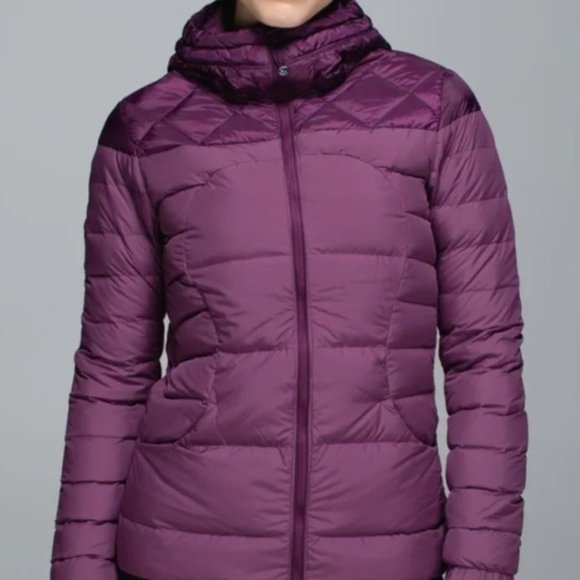 lululemon athletica Jackets & Blazers - Lululemon Fluffin Awesome Down Puffer Jacket in Plum, Sz 4